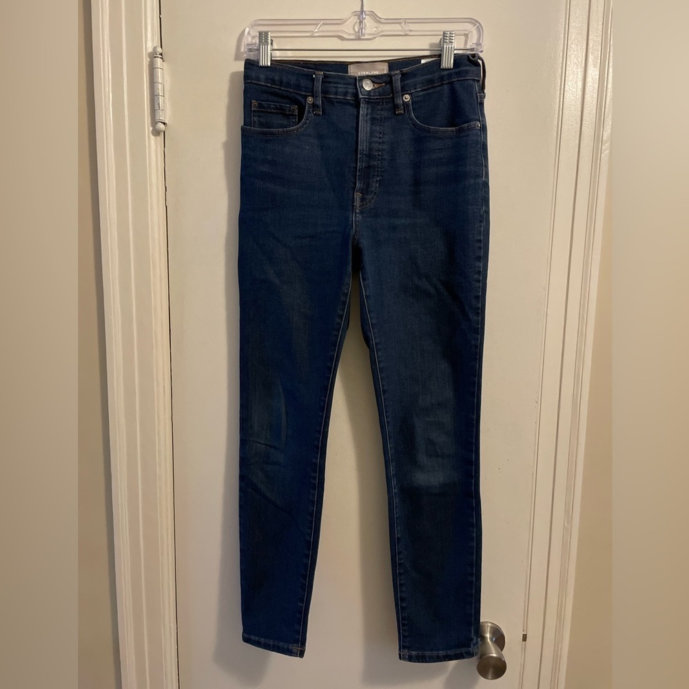 Everlane High Rise Skinny Ankle Jean Blue Denim Size 26